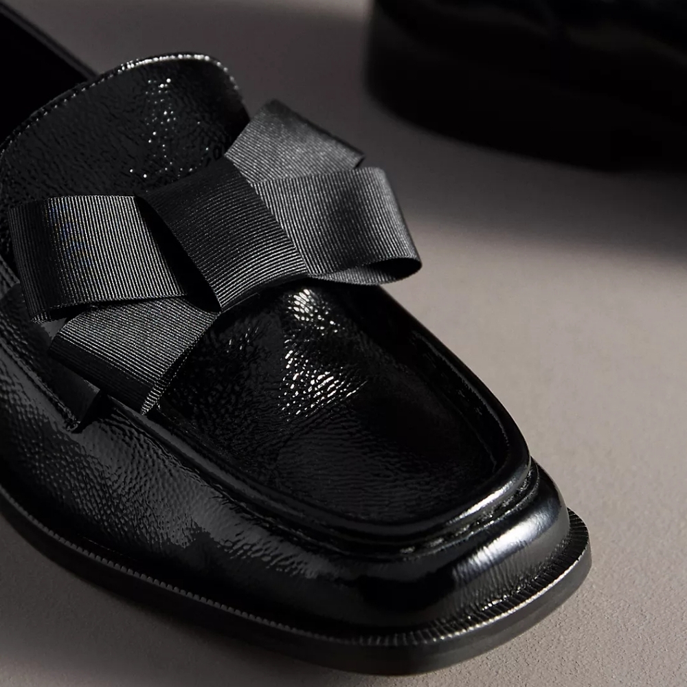 🆕️ Anthropologie Maeve Bow Square Toe Loafers - Picture 3 of 13